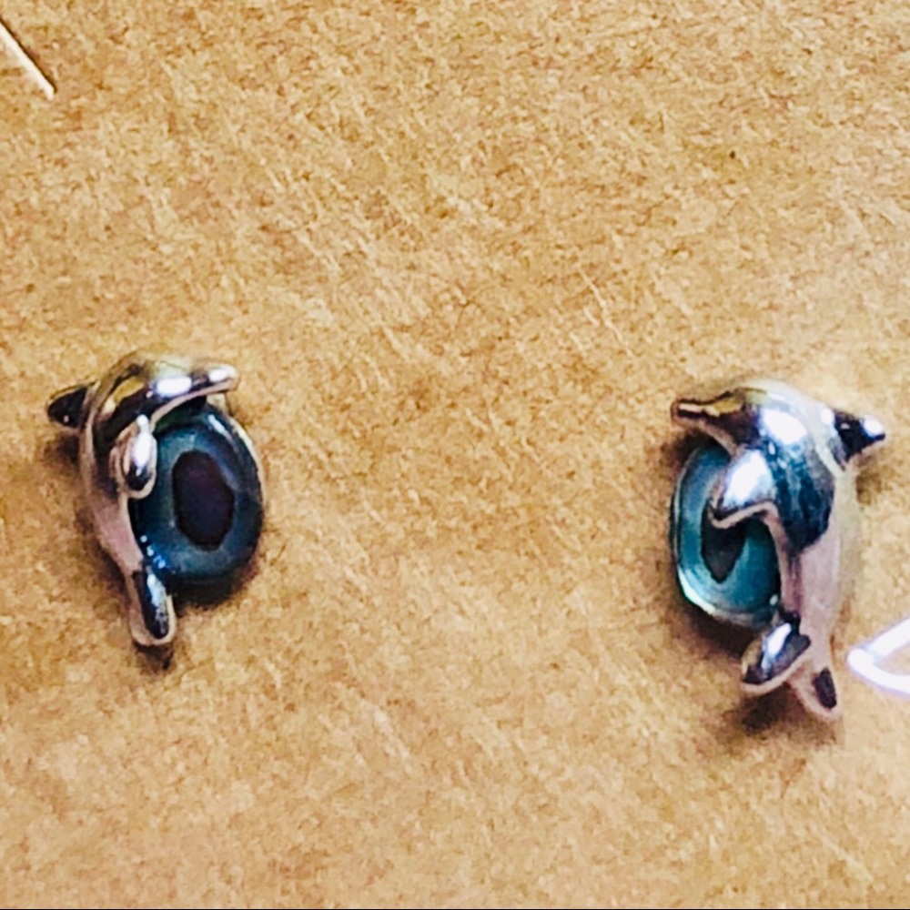 Mother of Pearl Dolphin Earrings